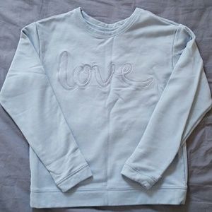 LOFT blue Love pullover top, size M
